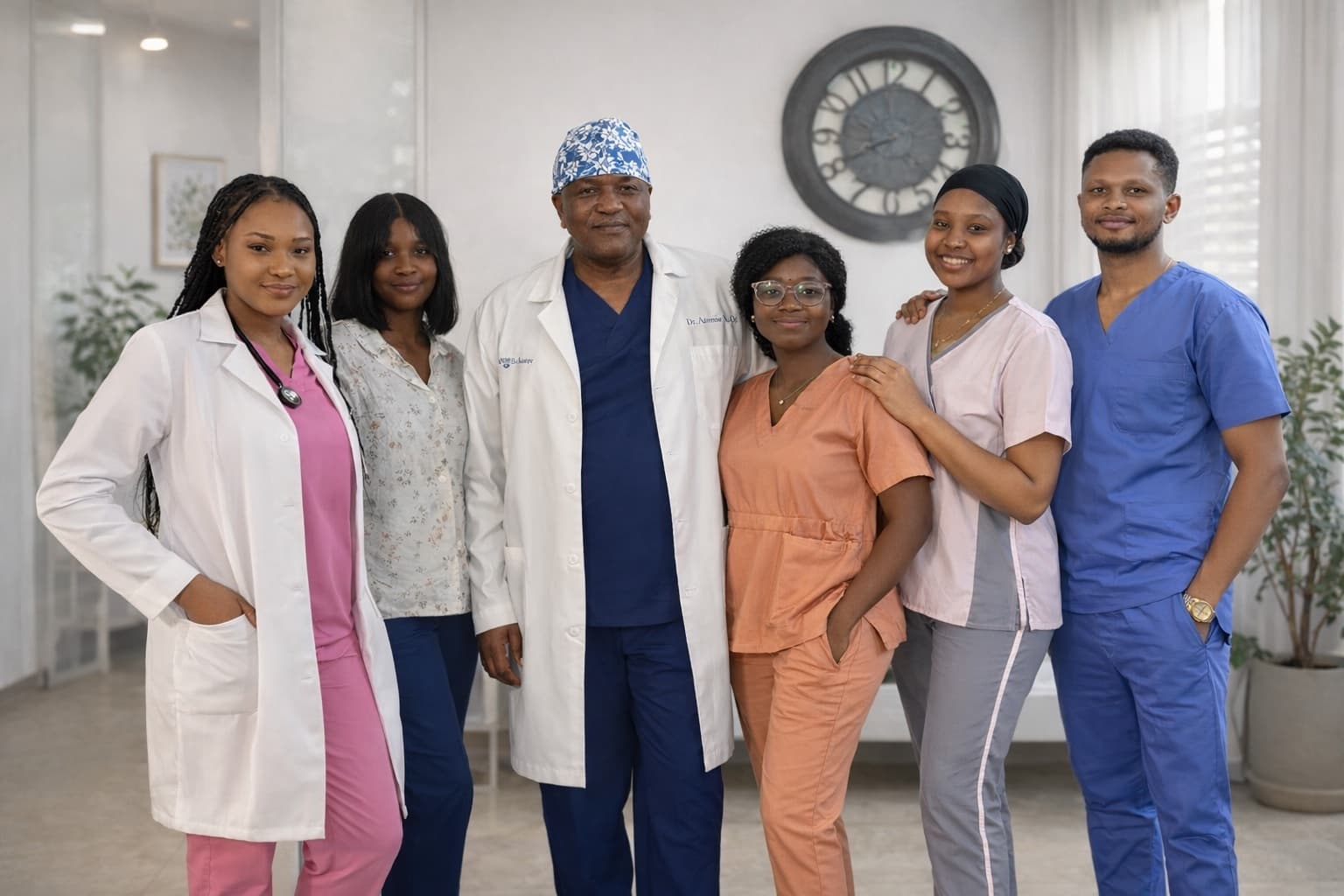 Warm Nigerian clinic consultation